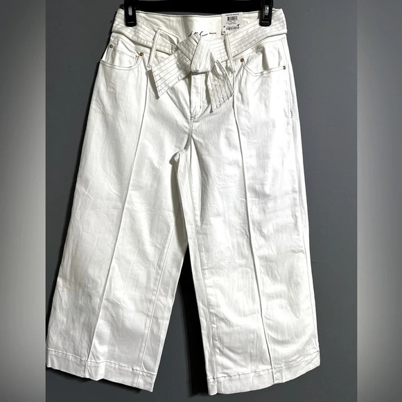 INC INTERNATIONAL CONCEPTS TIE-WAIST CULOTTE PANTS, WHITE, Size 12 - Picture 3 of 13